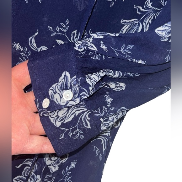 Polo Ralph Lauren Womens Viscose Floral-Print Tie-Neck Blouse Blue SZ. S/P NWT - Picture 6 of 8